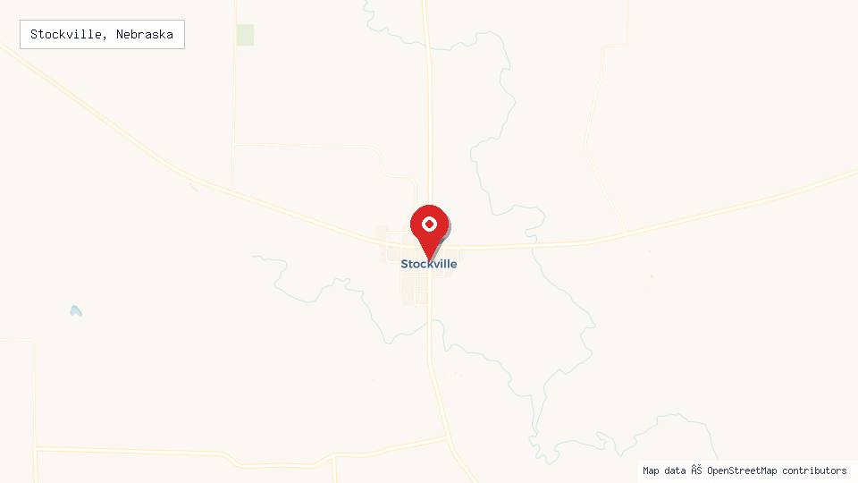 Street map of Stockville, Nebraska with location pin