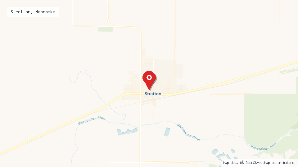 Street map of Stratton, Nebraska with location pin