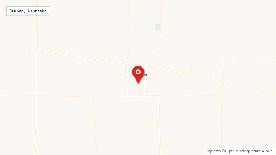 Street map of Sumner, Nebraska with location pin