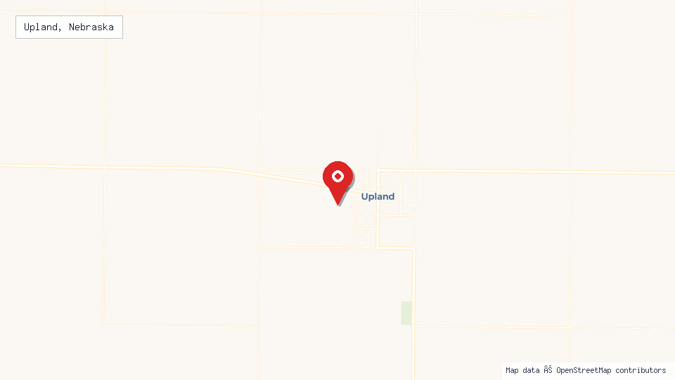 Street map of Upland, Nebraska with location pin