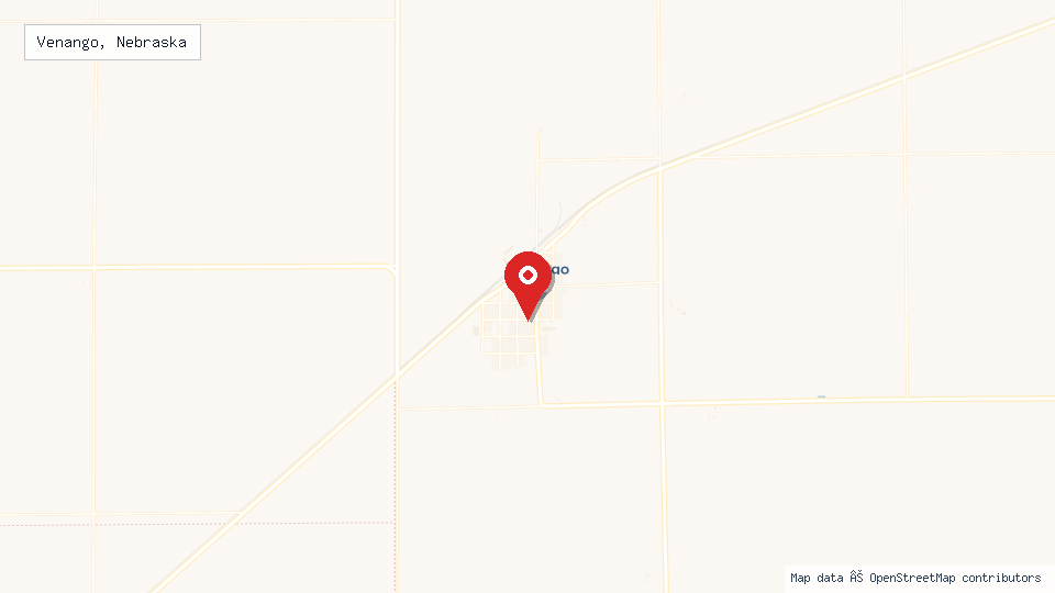 Street map of Venango, Nebraska with location pin