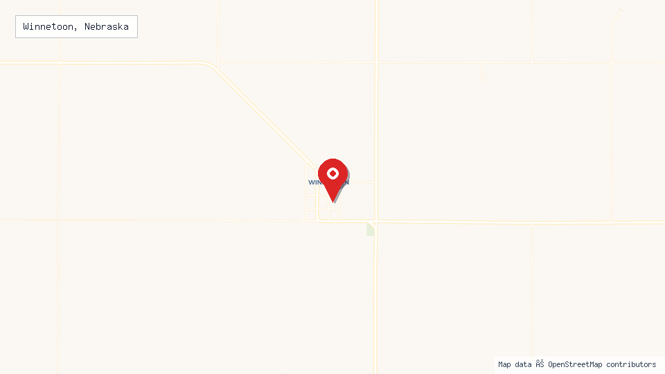 Street map of Winnetoon, Nebraska with location pin