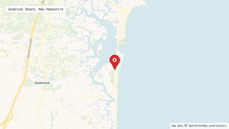 Street map of Seabrook Beach, New Hampshire with location pin