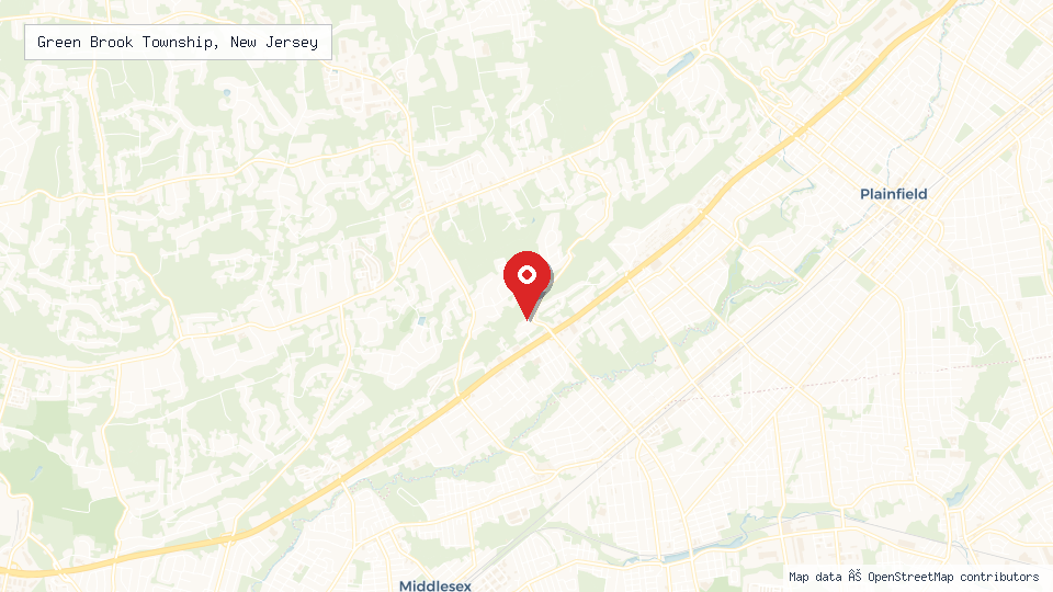 Street map of Green Brook Township, New Jersey with location pin
