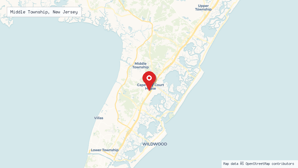 Street map of Middle Township, New Jersey with location pin