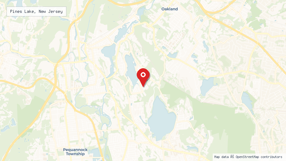 Street map of Pines Lake, New Jersey with location pin
