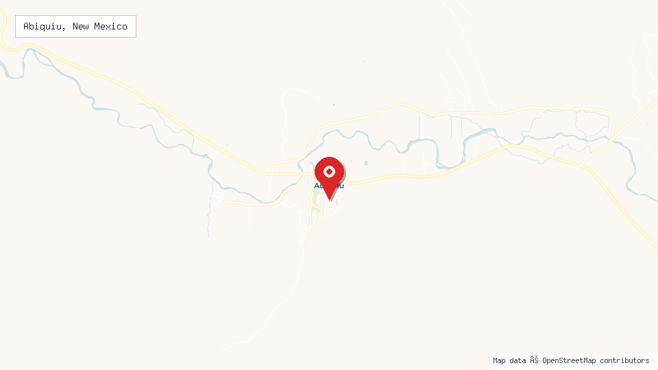 Street map of Abiquiu, New Mexico with location pin