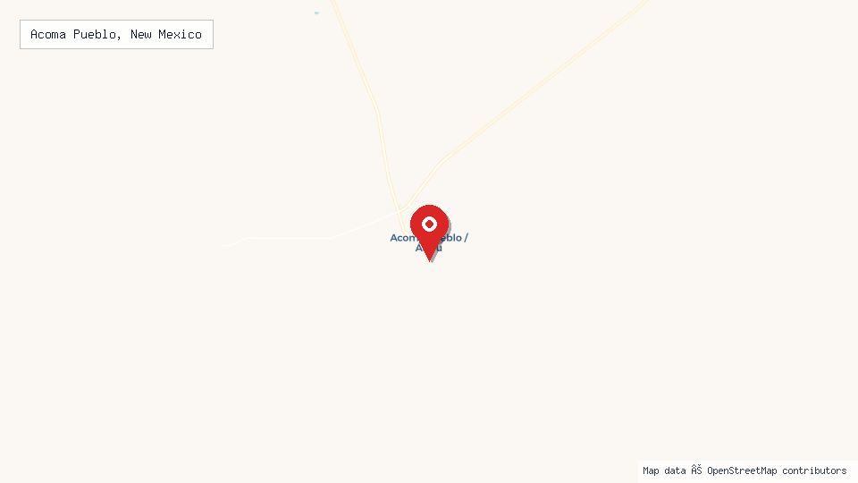 Street map of Acoma Pueblo, New Mexico with location pin