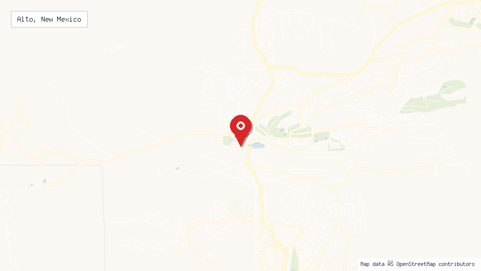 Street map of Alto, New Mexico with location pin