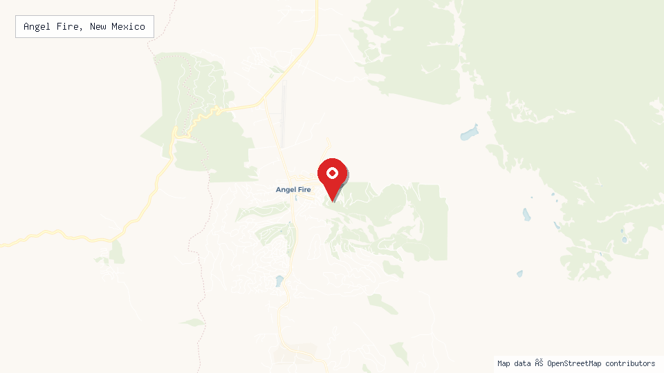 Street map of Angel Fire, New Mexico with location pin