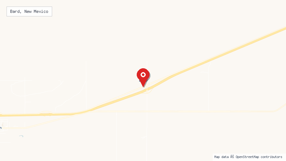 Street map of Bard, New Mexico with location pin