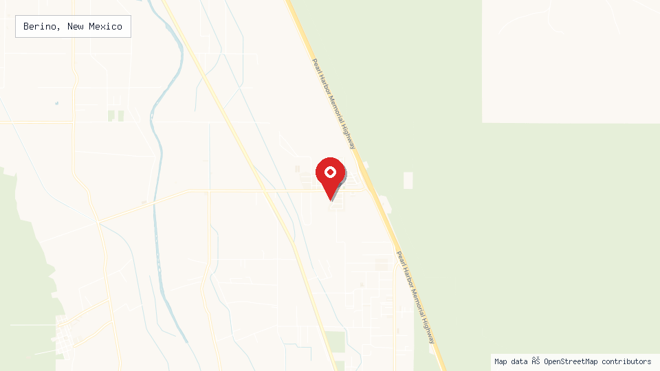 Street map of Berino, New Mexico with location pin