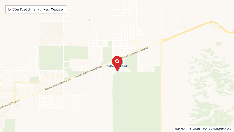 Street map of Butterfield Park, New Mexico with location pin