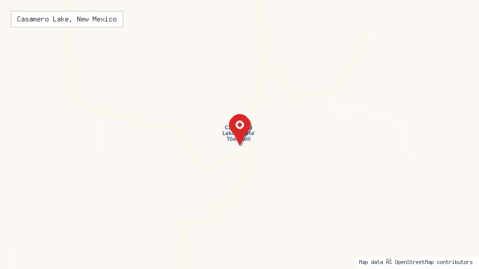 Street map of Casamero Lake, New Mexico with location pin