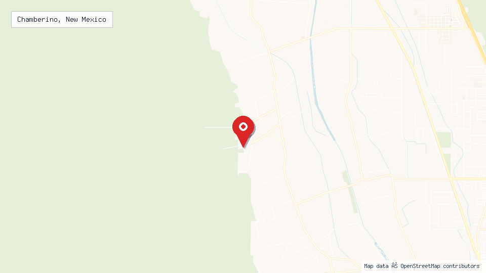 Street map of Chamberino, New Mexico with location pin
