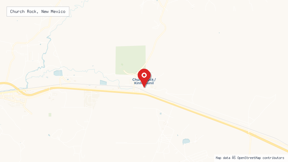 Street map of Church Rock, New Mexico with location pin