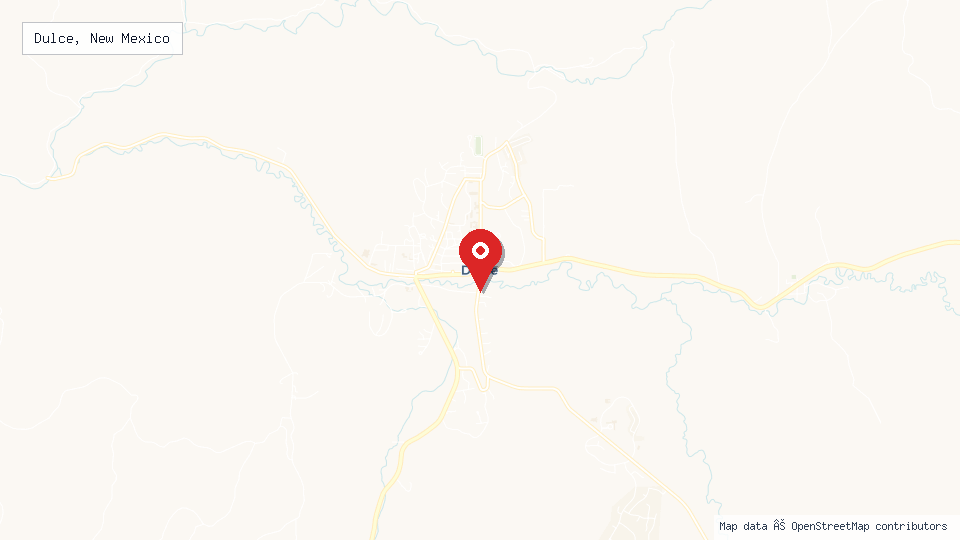Street map of Dulce, New Mexico with location pin