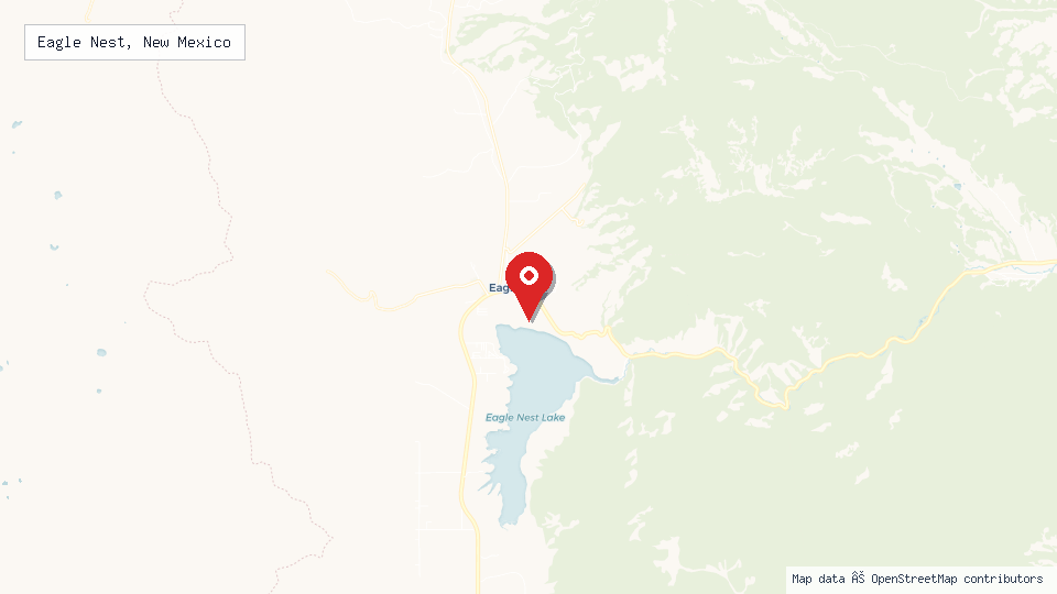 Street map of Eagle Nest, New Mexico with location pin