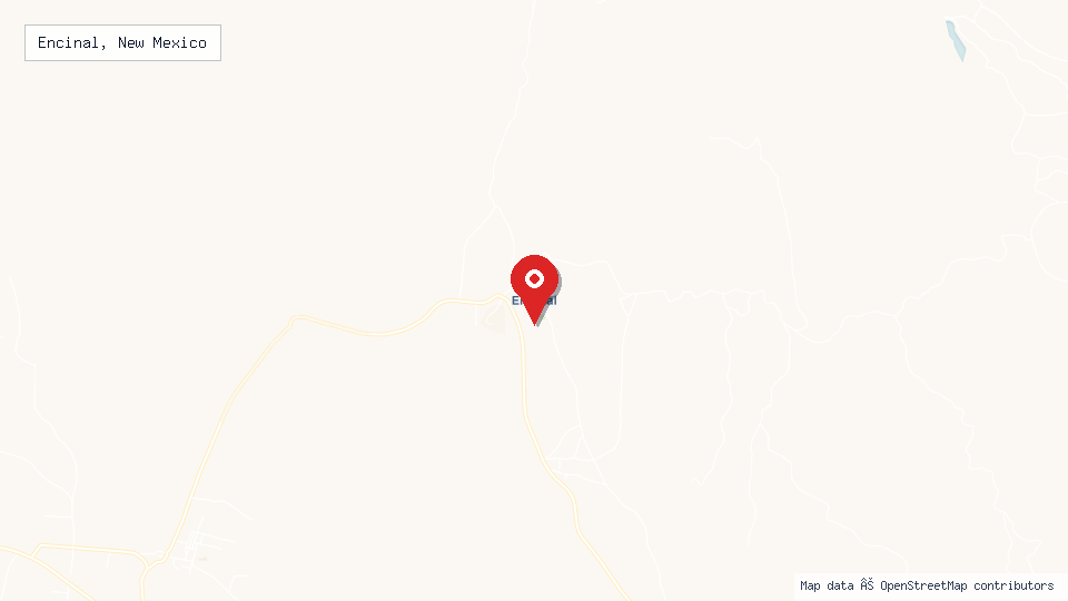 Street map of Encinal, New Mexico with location pin
