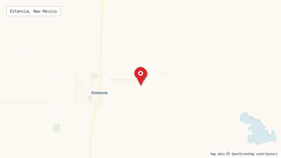Street map of Estancia, New Mexico with location pin