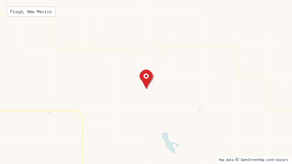 Street map of Floyd, New Mexico with location pin