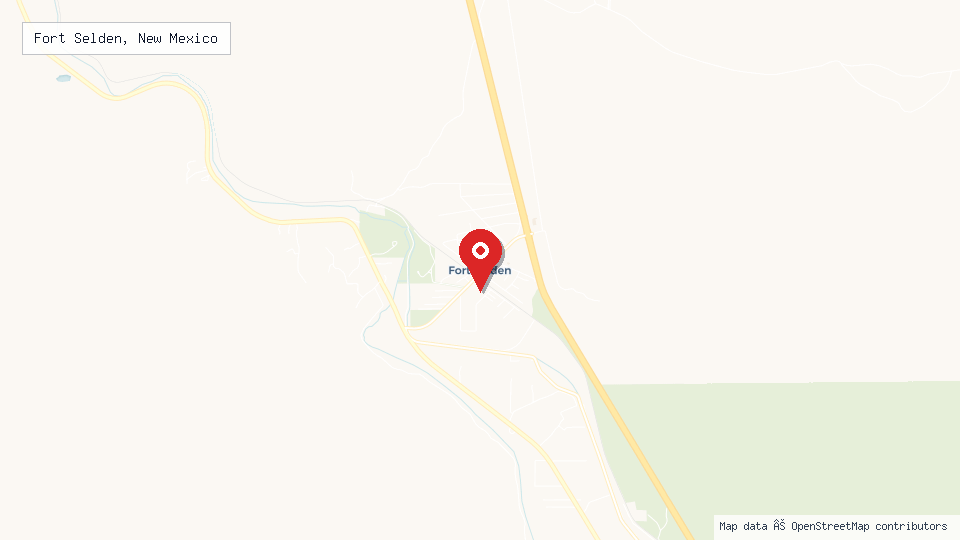 Street map of Fort Selden, New Mexico with location pin