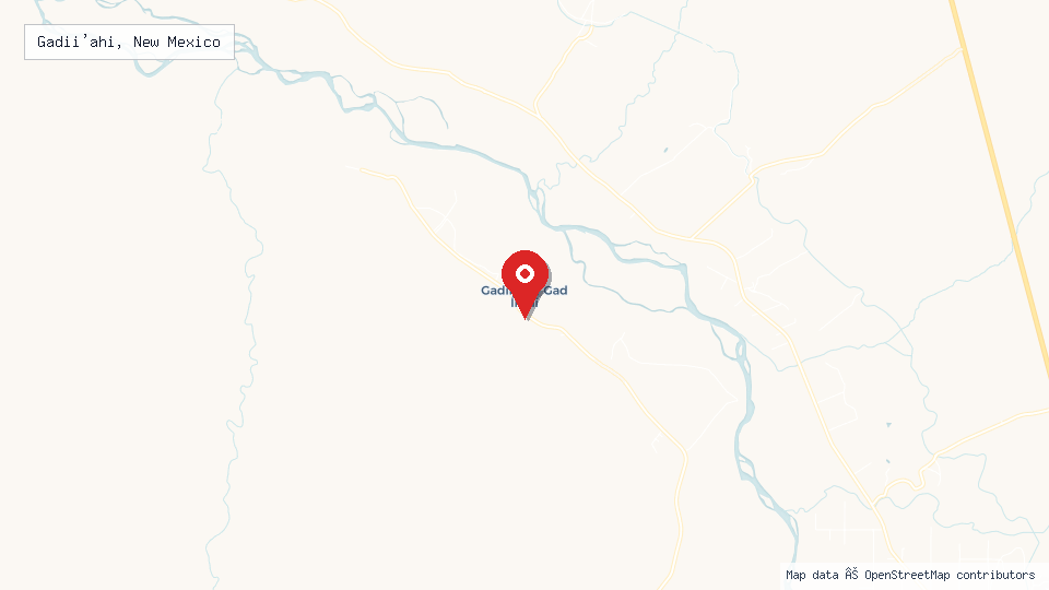 Street map of Gadii'ahi, New Mexico with location pin