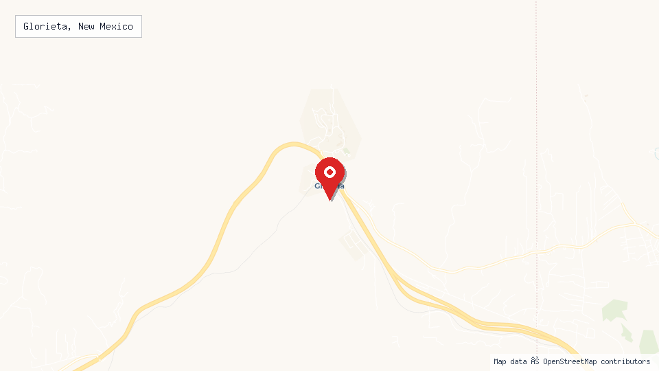 Street map of Glorieta, New Mexico with location pin