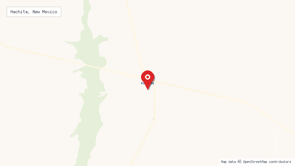Street map of Hachita, New Mexico with location pin