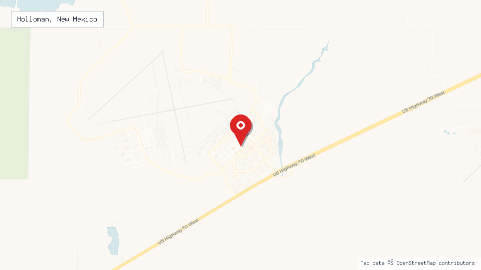 Street map of Holloman, New Mexico with location pin