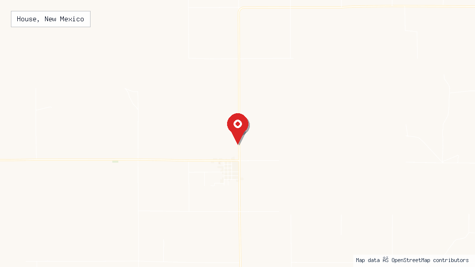 Street map of House, New Mexico with location pin
