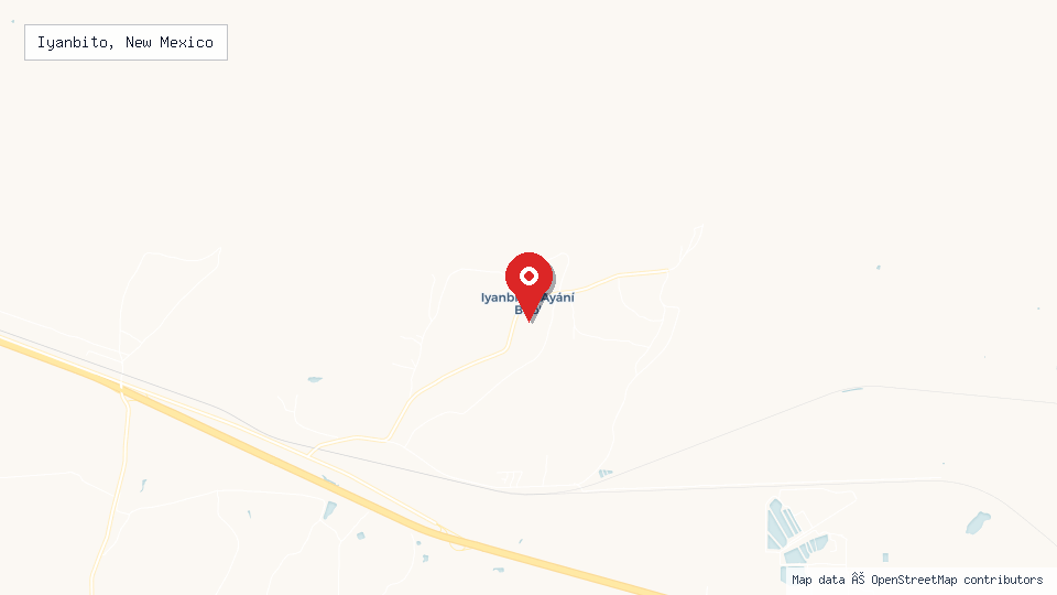 Street map of Iyanbito, New Mexico with location pin