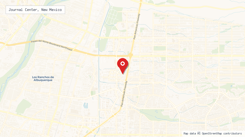 Street map of Journal Center, New Mexico with location pin