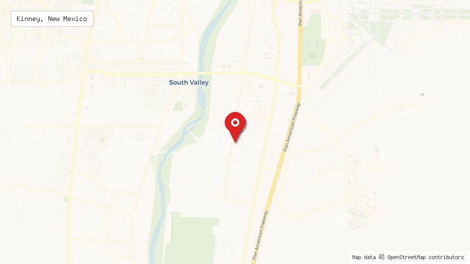 Street map of Kinney, New Mexico with location pin