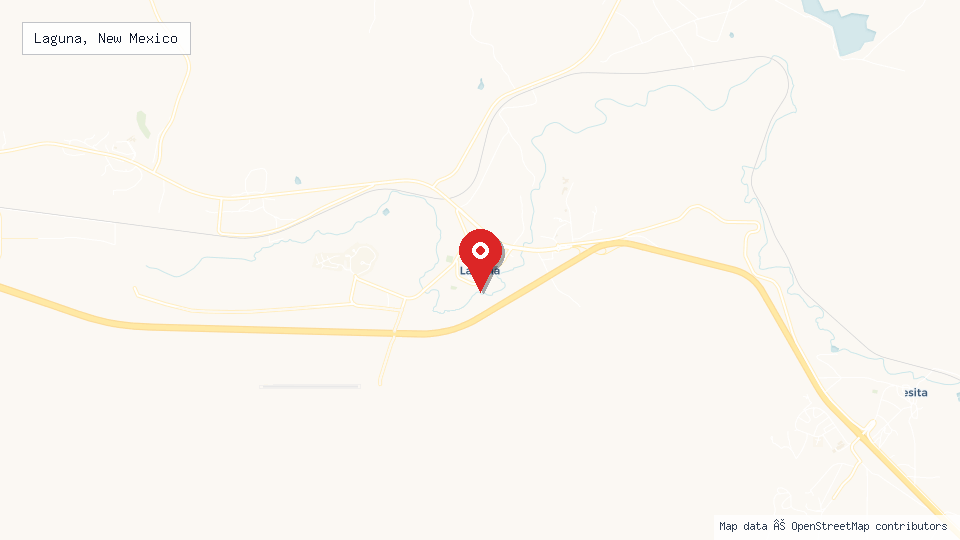 Street map of Laguna, New Mexico with location pin