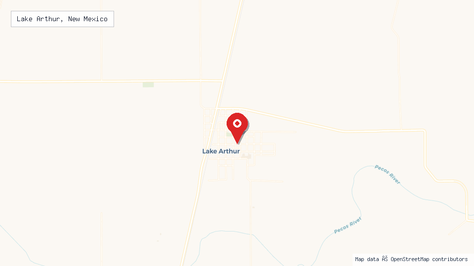 Street map of Lake Arthur, New Mexico with location pin