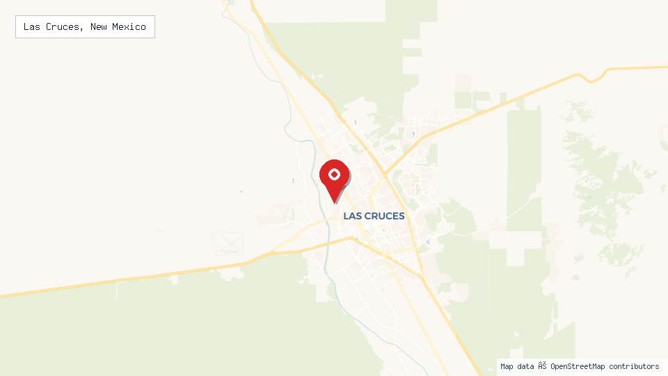 Street map of Las Cruces, New Mexico with location pin