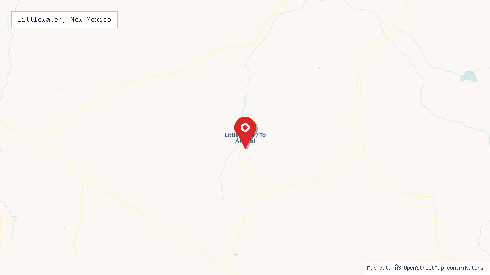 Street map of Littlewater, New Mexico with location pin