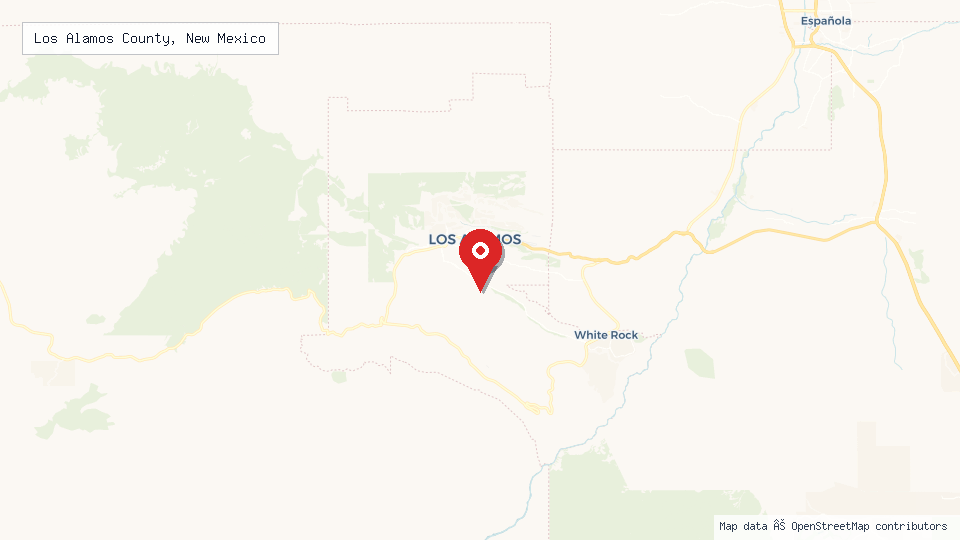 Street map of Los Alamos County, New Mexico with location pin
