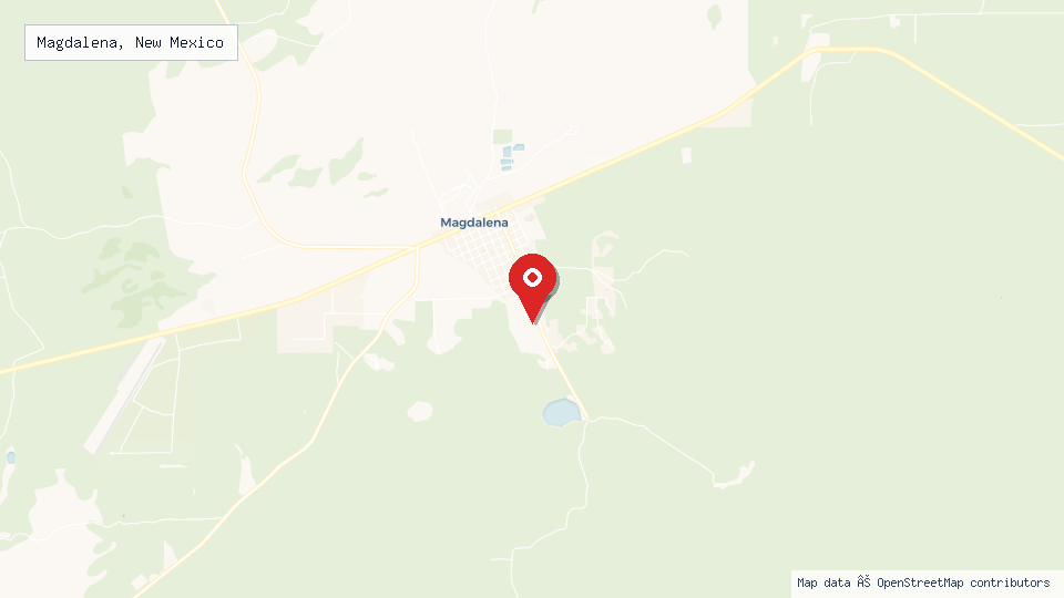 Street map of Magdalena, New Mexico with location pin