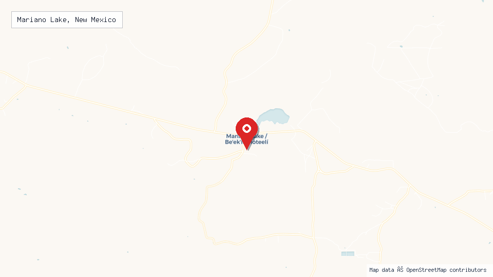 Street map of Mariano Lake, New Mexico with location pin