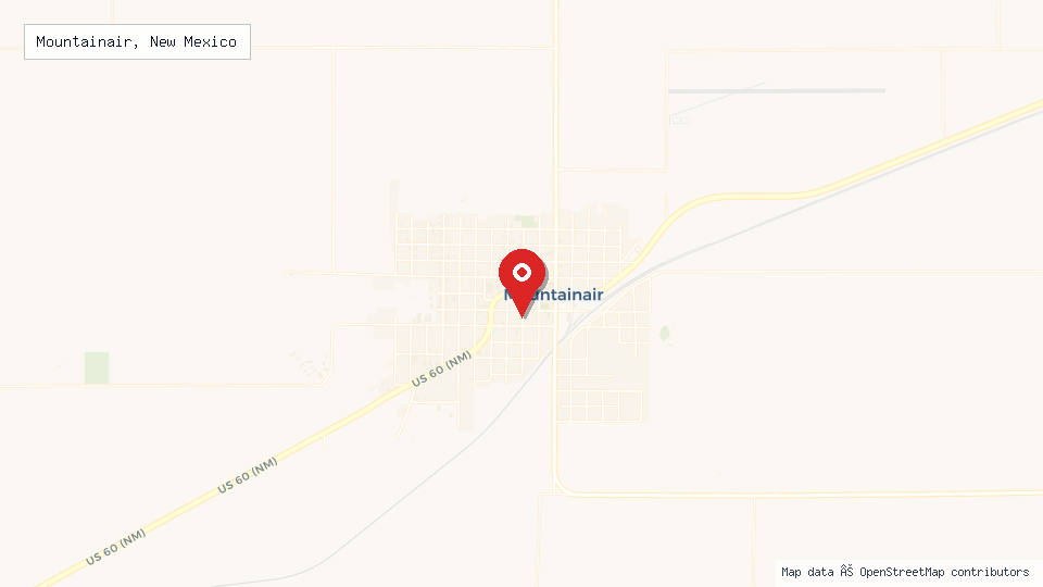 Street map of Mountainair, New Mexico with location pin
