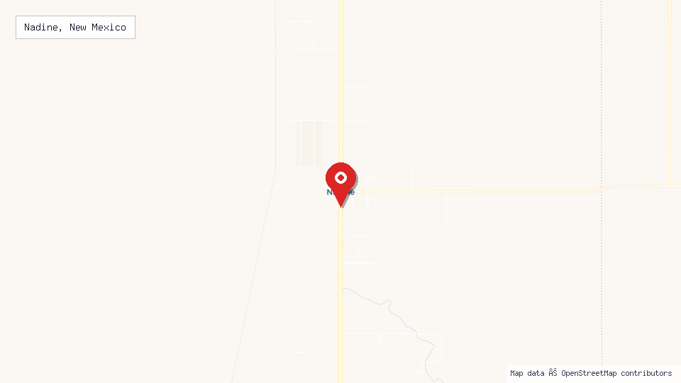 Street map of Nadine, New Mexico with location pin