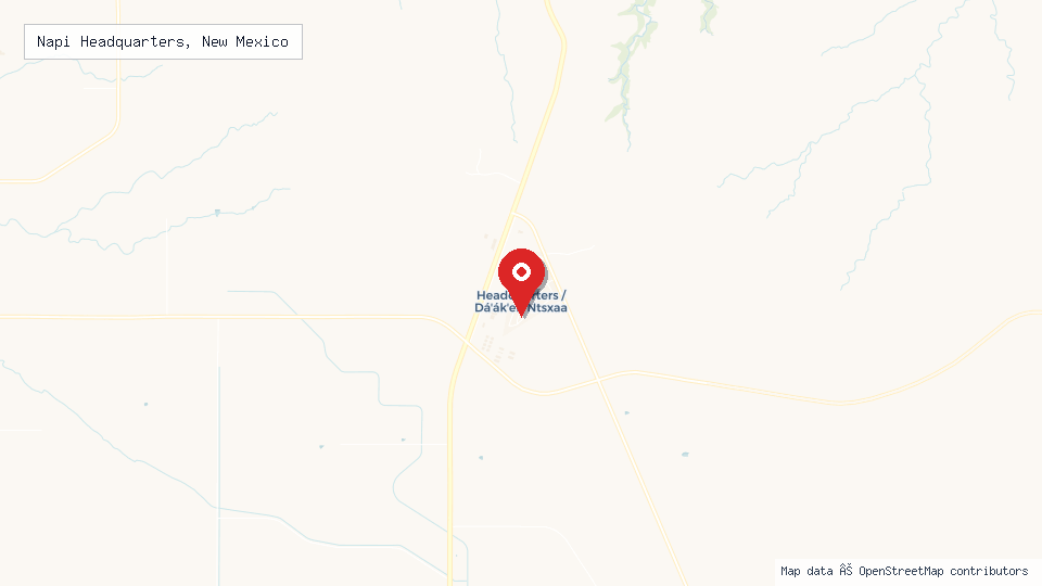 Street map of Napi Headquarters, New Mexico with location pin