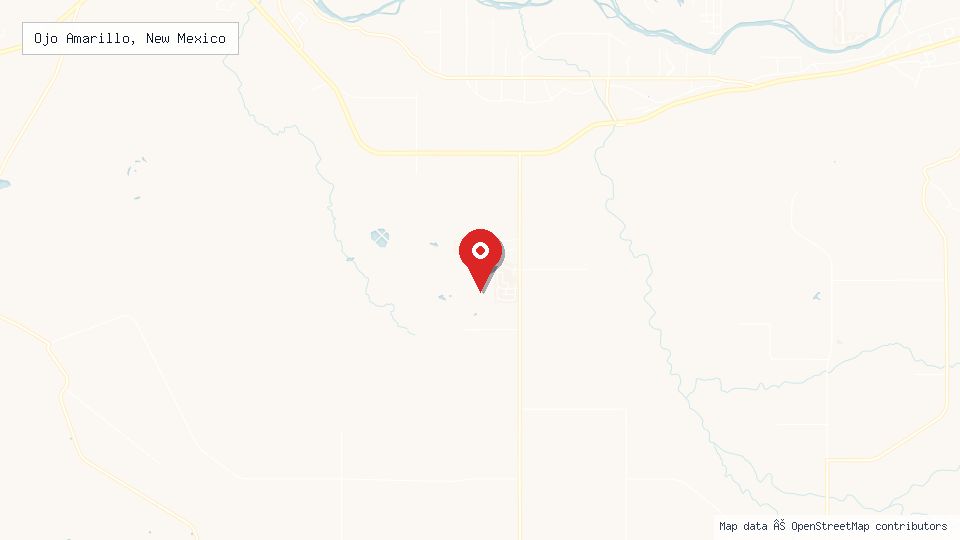Street map of Ojo Amarillo, New Mexico with location pin