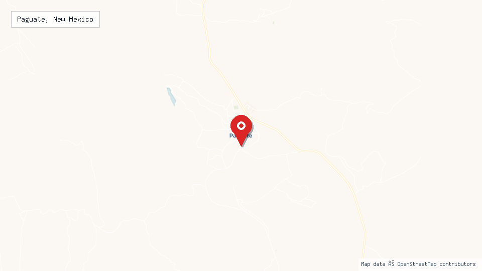 Street map of Paguate, New Mexico with location pin