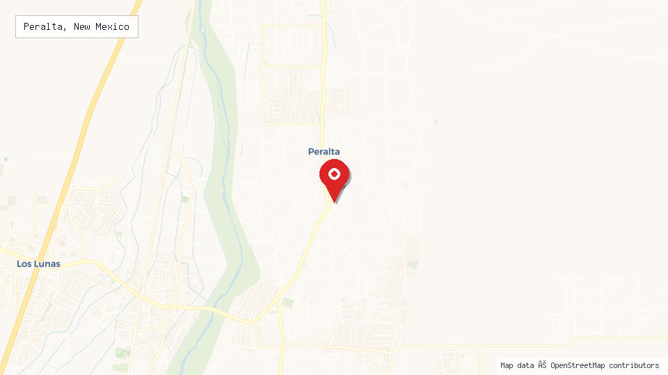 Street map of Peralta, New Mexico with location pin
