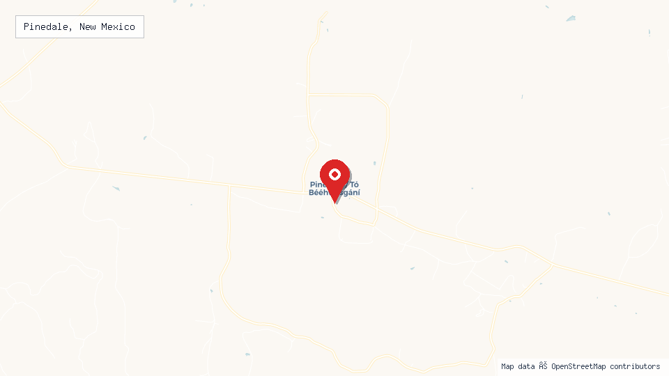 Street map of Pinedale, New Mexico with location pin