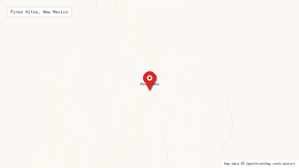 Street map of Pinos Altos, New Mexico with location pin