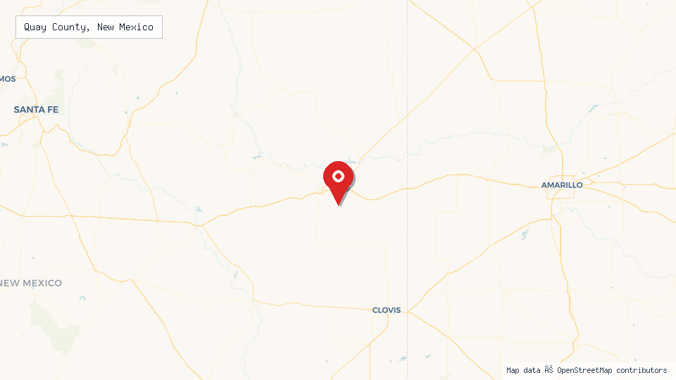 Street map of Quay County, New Mexico with location pin